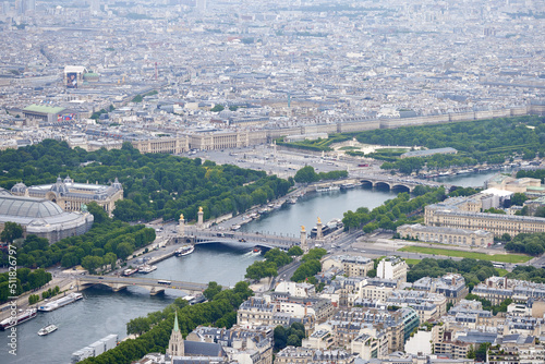 Aerial view of Paris from top