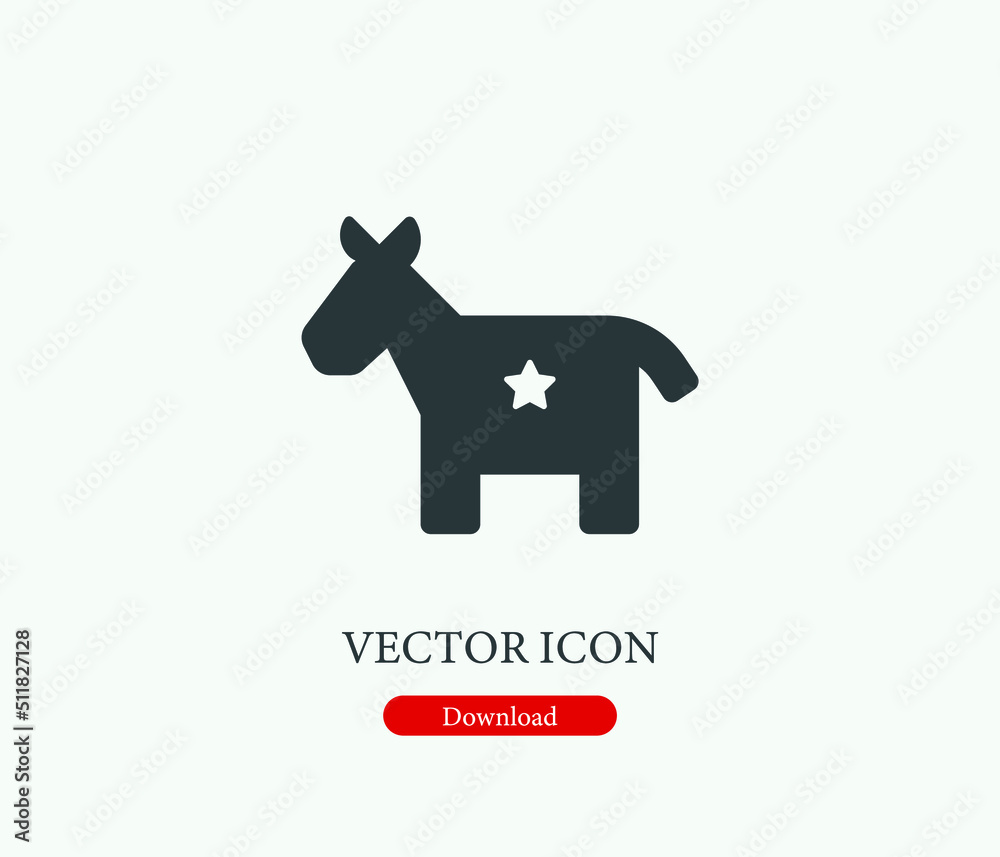 Unicorn vector icon. Editable stroke. Symbol in Line Art Style for Design, Presentation, Website or Mobile Apps Elements, Logo. Unicorn symbol illustration. Pixel vector graphics - Vector