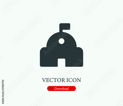 Government house vector icon. Editable stroke. Symbol in Line Art Style for Design, Presentation, Website or Mobile Apps Elements, Logo. Government  symbol illustration. Pixel vector graphics - Vector
