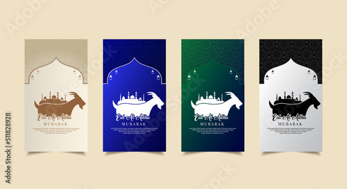 Collection of Colorful Eid al adha mubarak design template Stories