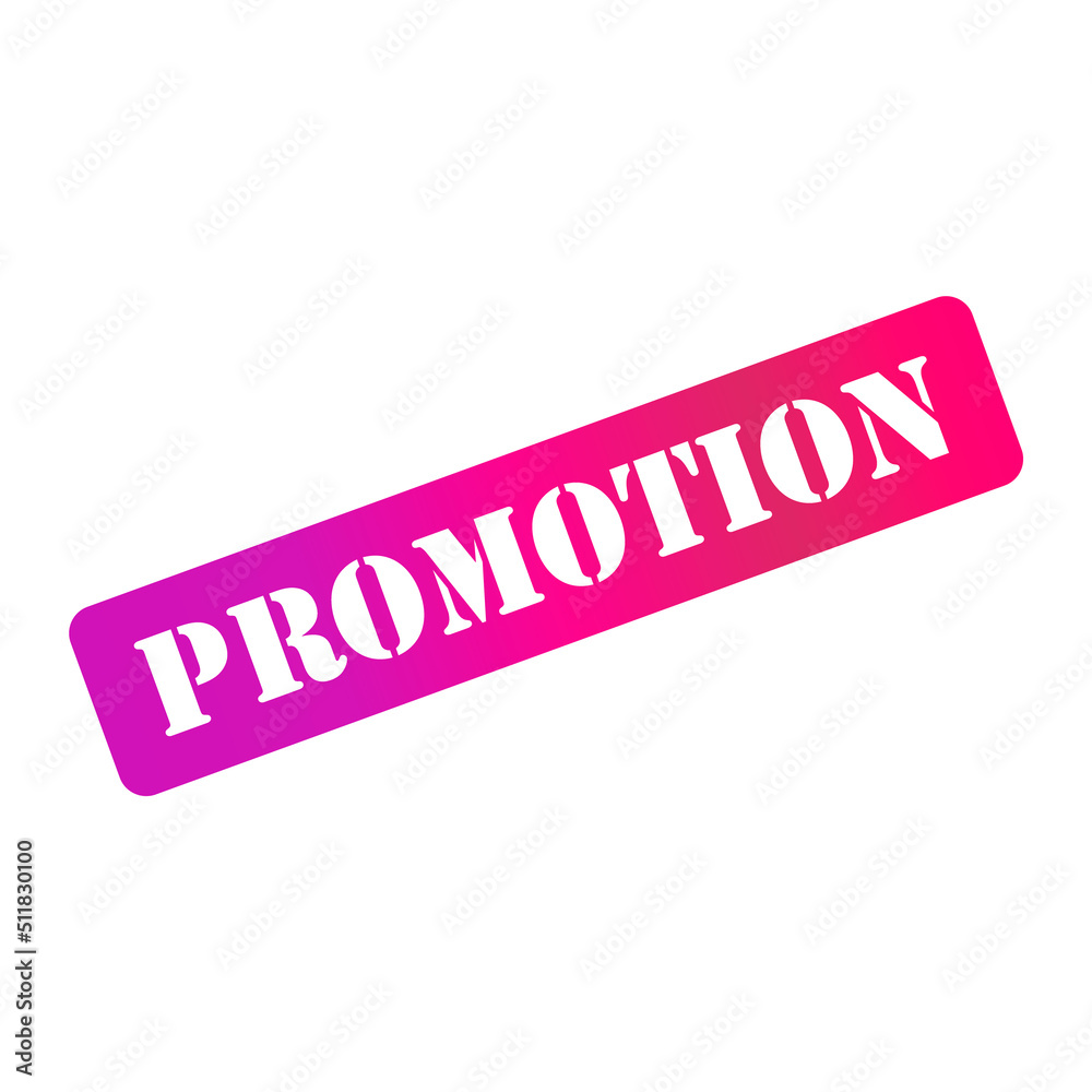 Promotion stamp symbol, label sticker sign button, text banner vector illustration