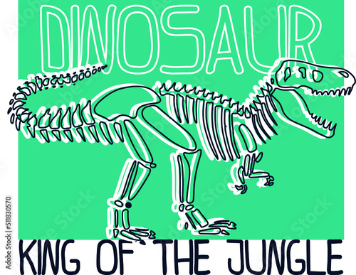  Typography print with dinosaur  . Original design with t-rex, dinosaur. print for T-shirts, textiles, wrapping paper, web. 