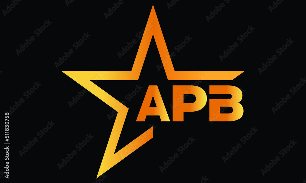 APB golden luxury star icon three letter logo design vector template. royal  logo | luxury logo | jewelry logo | premium logo | iconic logo | Victoria  logo | Stock Vector | Adobe Stock