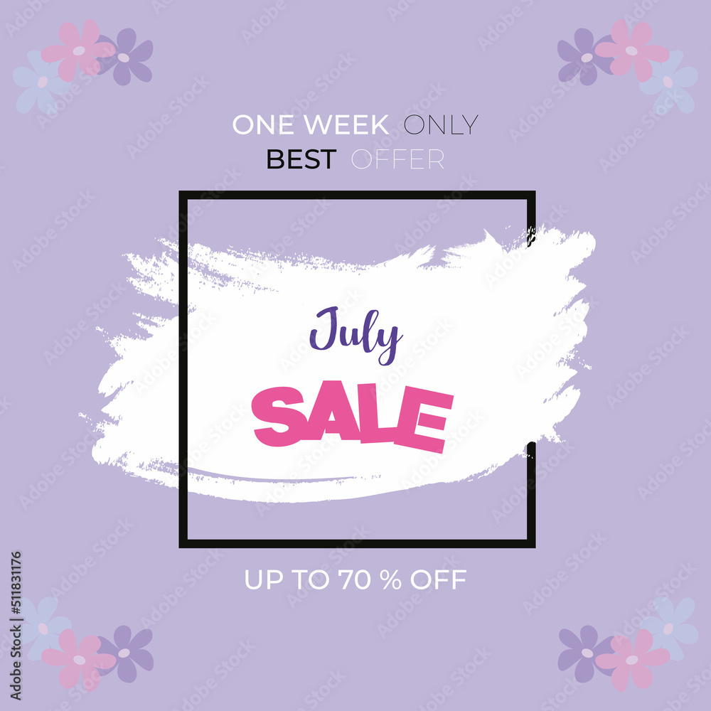 July sale post, summer sale poster
