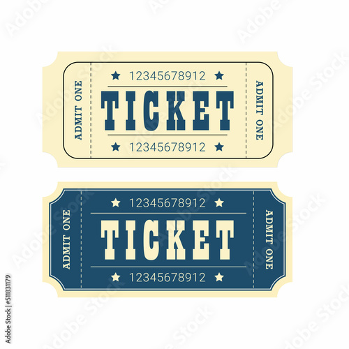 Blue simple retro tickets for circus, cinema, theatre