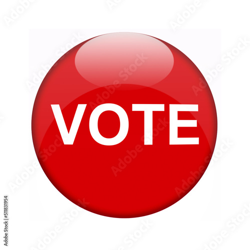 Vote 3D Button rot Glanz