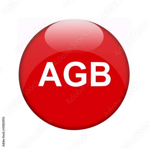 AGB 3D Button rot Glanz