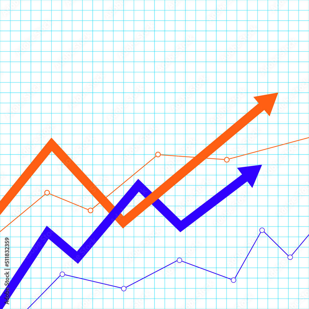 Trend line arrow up, bull market exchange Trend line arrow up, bull market exchange