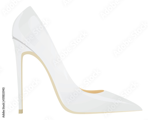 White elegant shoe. vector illustration