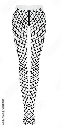 Woman fishnet leggings. vector illustration