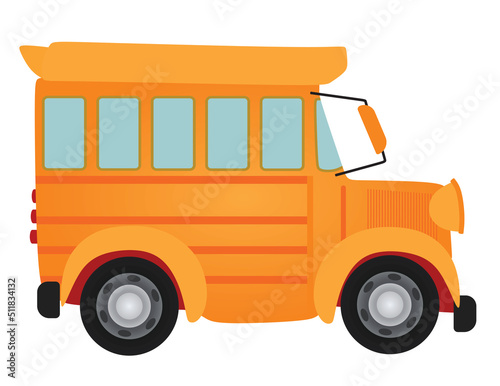 Orange school bus. vector illustration