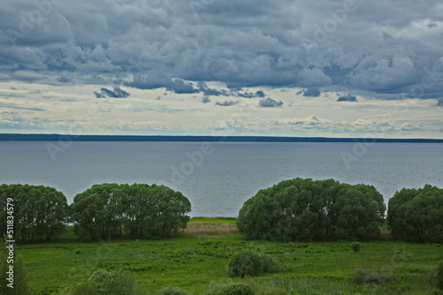 Cloudy sky over Pleshcheevo lake. photo