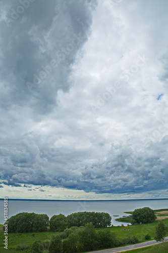 Cloudy sky over Pleshcheevo lake. photo