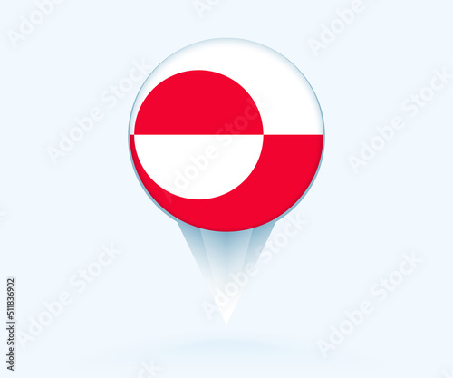 Map pointer with flag of Greenland. Free Download Map pointer with flag of Greenland. - GFXLoad