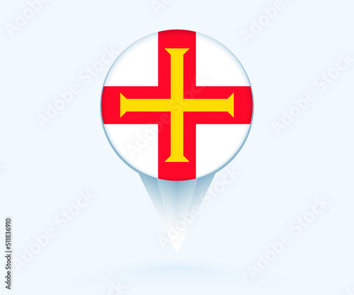Map pointer with flag of Guernsey. Free Download Map pointer with flag of Guernsey. - GFXLoad