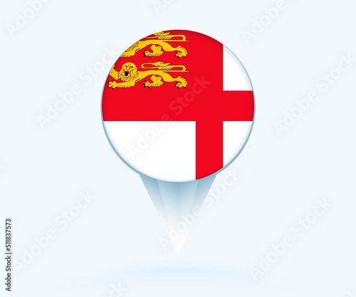 Map pointer with flag of Sark. Free Download Map pointer with flag of Sark. - GFXLoad