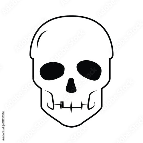 Fototapeta Naklejka Na Ścianę i Meble -  human skull icon. on white background
