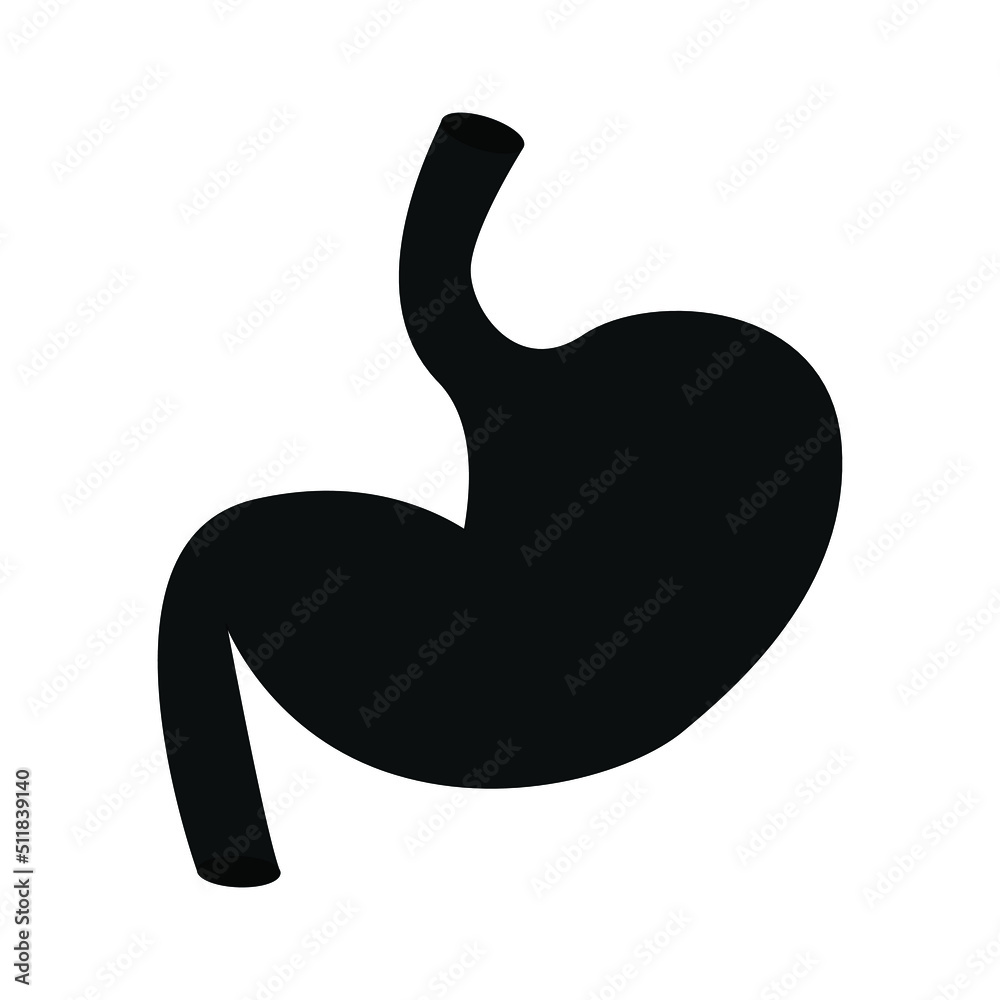 Human stomach icon. Internal organ, anatomy. Vector cartoon flat icon illustration isolated on white background. about science and medicine. Human stomach icon. Internal organ, anatomy. Vector cartoon flat icon illustration isolated on white background. about science and medicine.