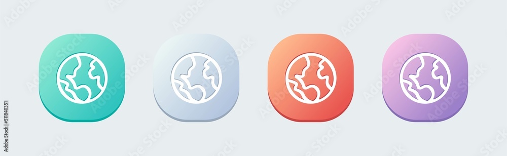 Globe line icon in flat deisgn style. World symbol vector illustration. Globe line icon in flat deisgn style. World symbol vector illustration.
