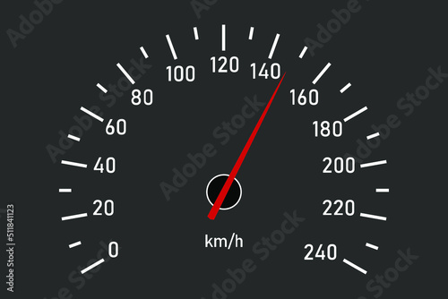 Speedometer isolated on a black background