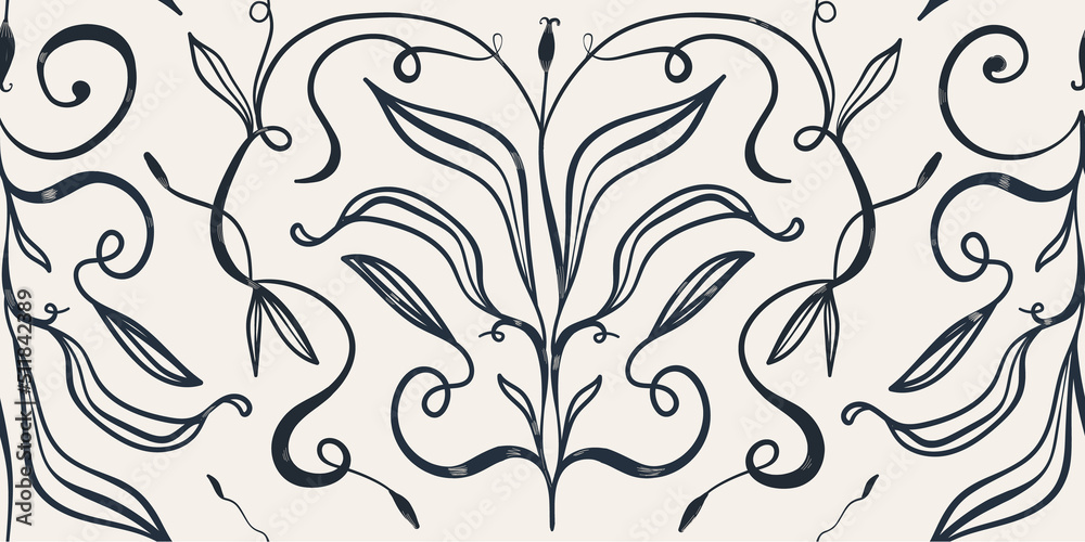 Hand drawn line art abstract botanical print. Minimalist trendy pattern. Fashionable template for design. Hand drawn line art abstract botanical print. Minimalist trendy pattern. Fashionable template for design.