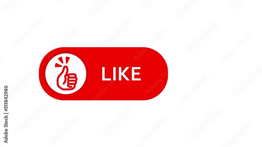 Like button animation with a luma matte for a video channel. White background. Like button animation with a luma matte for a video channel. White background.