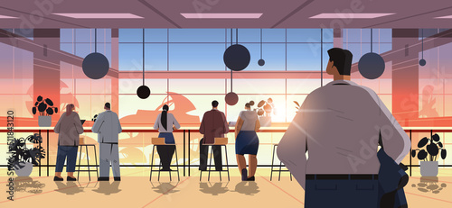 business people team working together in creative coworking area teamwork concept office interior