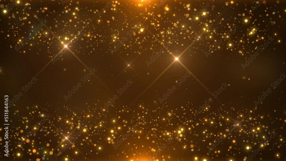floating golden particles background celebration