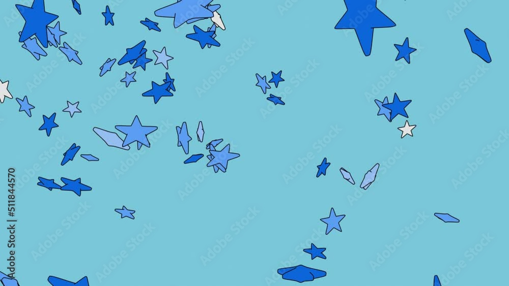 Toon blue star objects on blue background.
Toon confetti animation for background. Toon blue star objects on blue background.
Toon confetti animation for background.