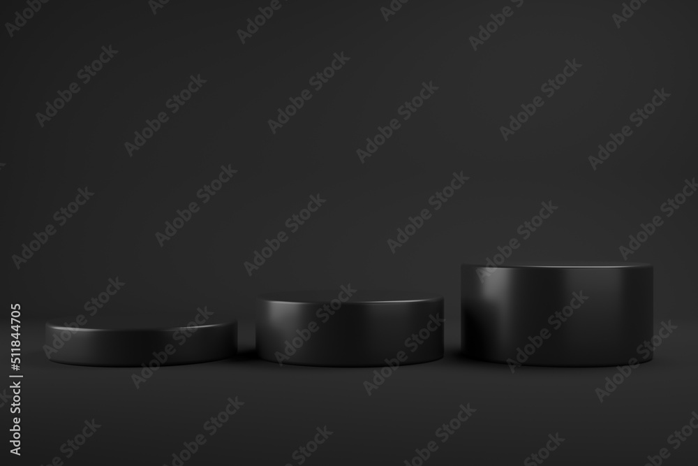 Modern Platform stand podium display on dark room background. for empty product shelf or exhibition stage backdrop. 3D rendering. Modern Platform stand podium display on dark room background. for empty product shelf or exhibition stage backdrop. 3D rendering.