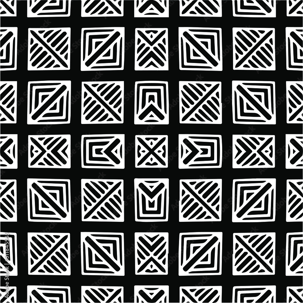 Abstract geometric seamless pattern. Black and white vector background. black mandala.
Abstract geometric seamless pattern. Black and white vector background. black mandala.