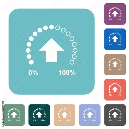 Upload in progress rounded square flat icons