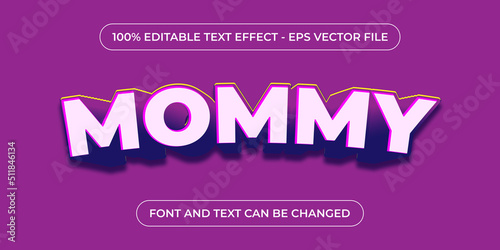 purple mommy 3d editable text effect with gradient color