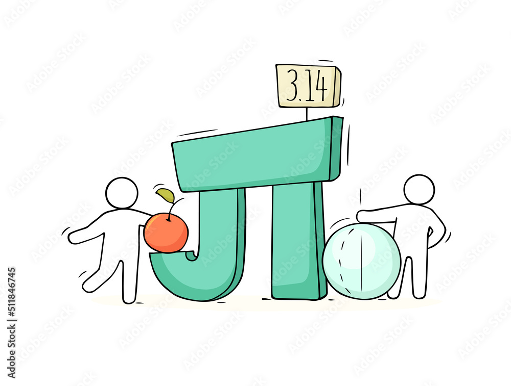 people with mathematical symbol Pi. - obrazy, fototapety, plakaty 