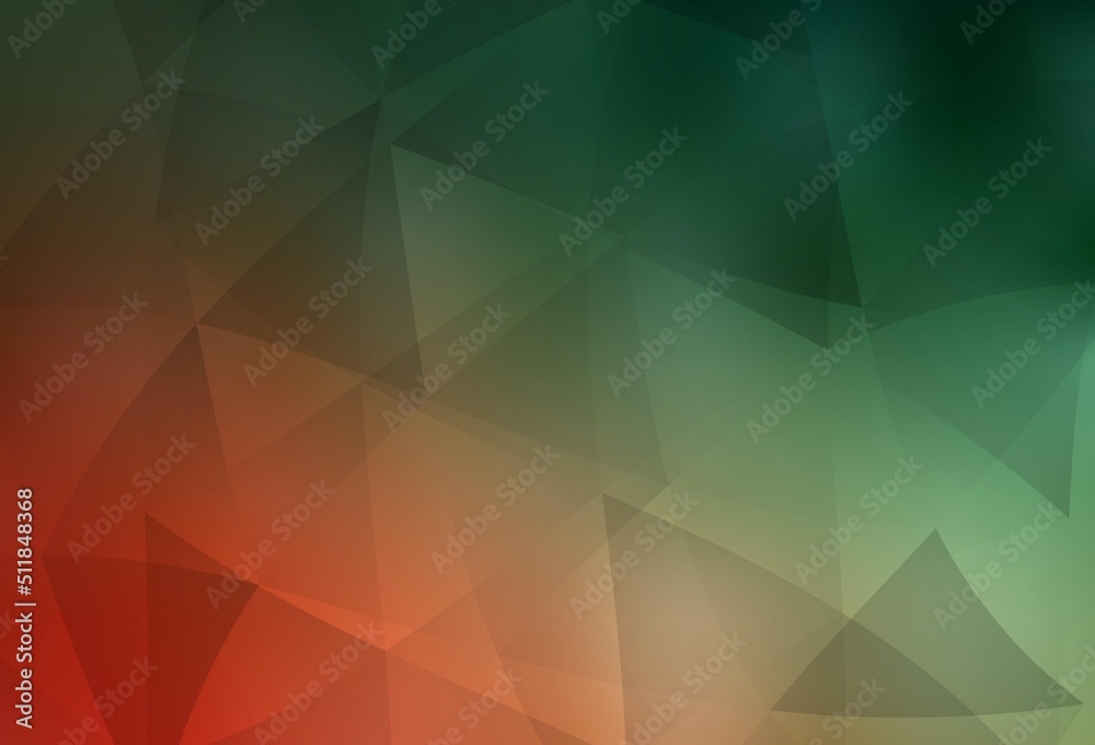 Obraz premium Light Green, Red vector abstract polygonal pattern.