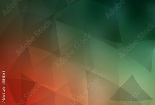 Light Green, Red vector abstract polygonal pattern.