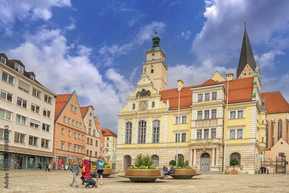 Obraz premium beautiful view of the old city of germany, ingolstadt