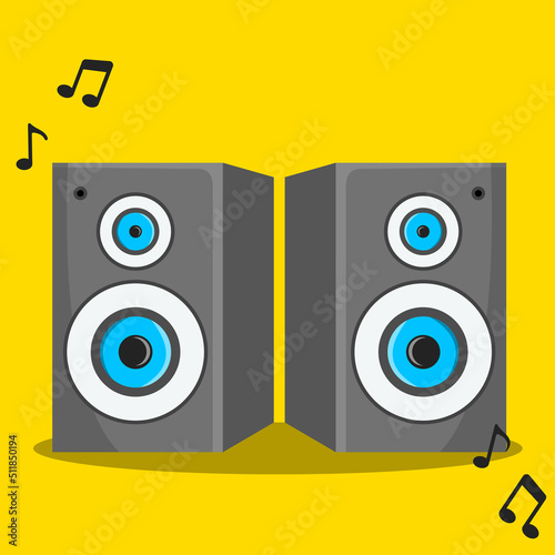 Speacker music cartoon vector icon illustration