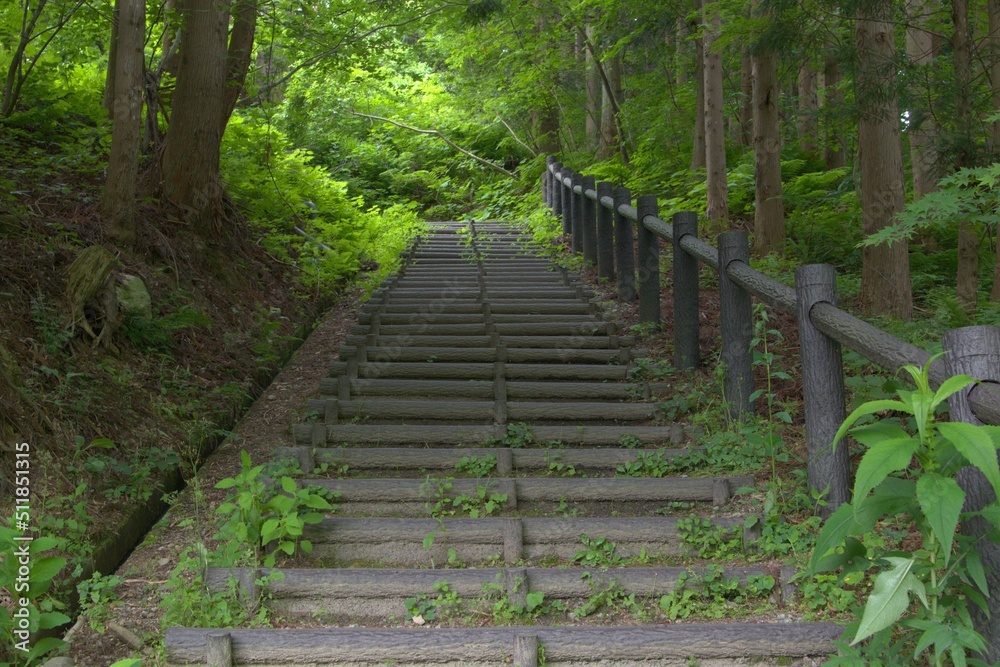 Fototapeta premium nametuoo waterfall stairs in japan miyagi sitikasyuku