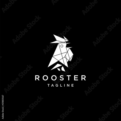Rooster head logo icon design template