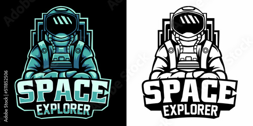 astronaut esport logo mascot design