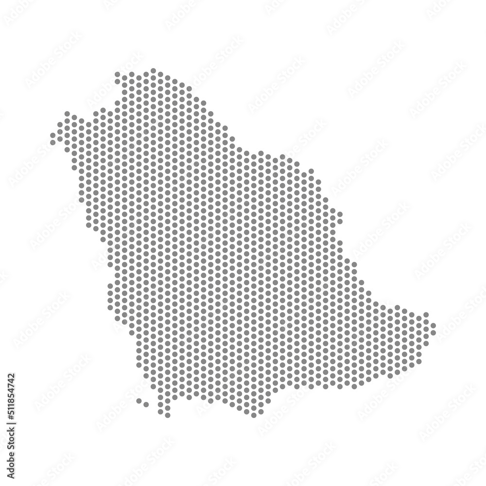 vector illustration of dotted map of Saudi Arabia