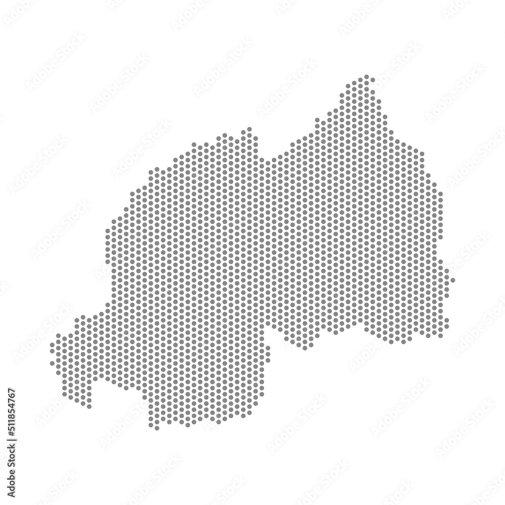 vector illustration of dotted map of Rwanda