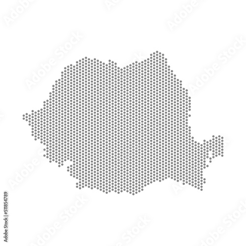 vector illustration of dotted map of Romania