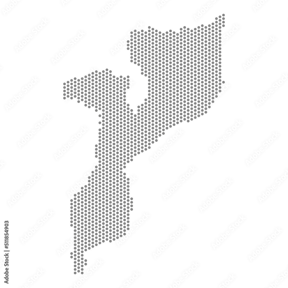 vector illustration of dotted map of Mozambique