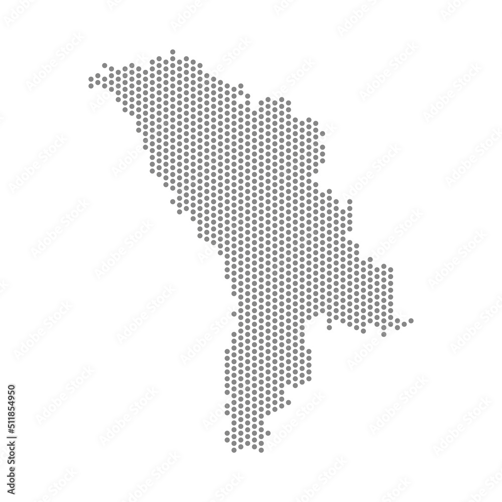 vector illustration of dotted map of Moldova