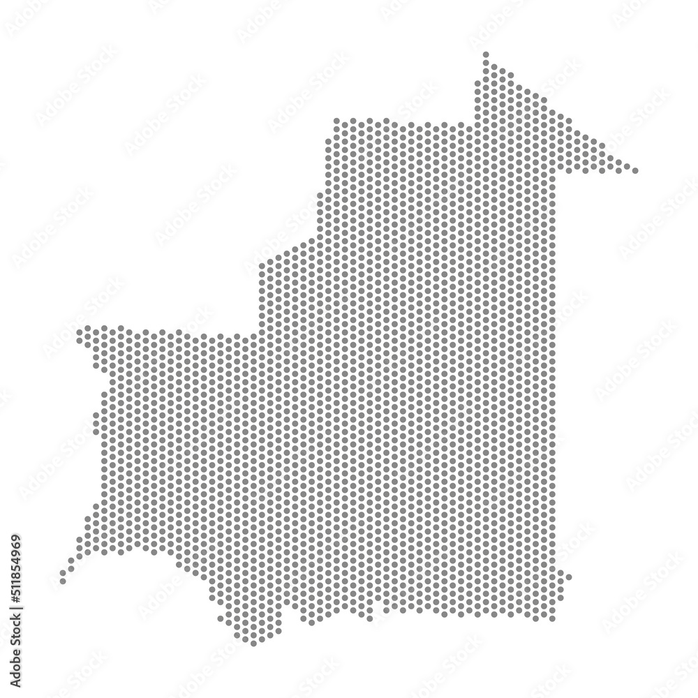 vector illustration of dotted map of Mauritania 