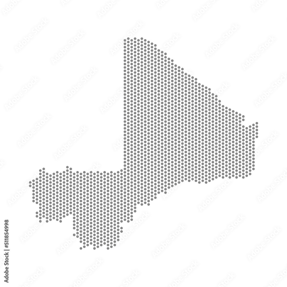 vector illustration of dotted map of Mali