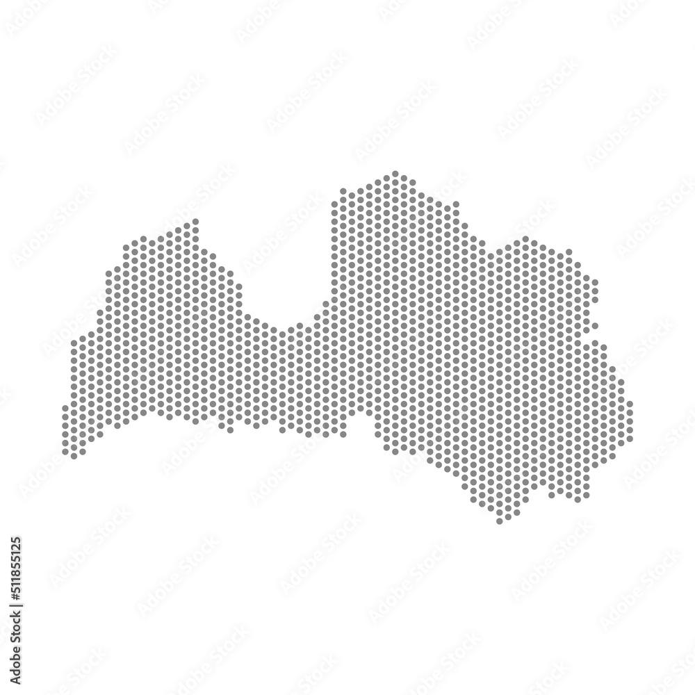 vector illustration of dotted map of Latvia
