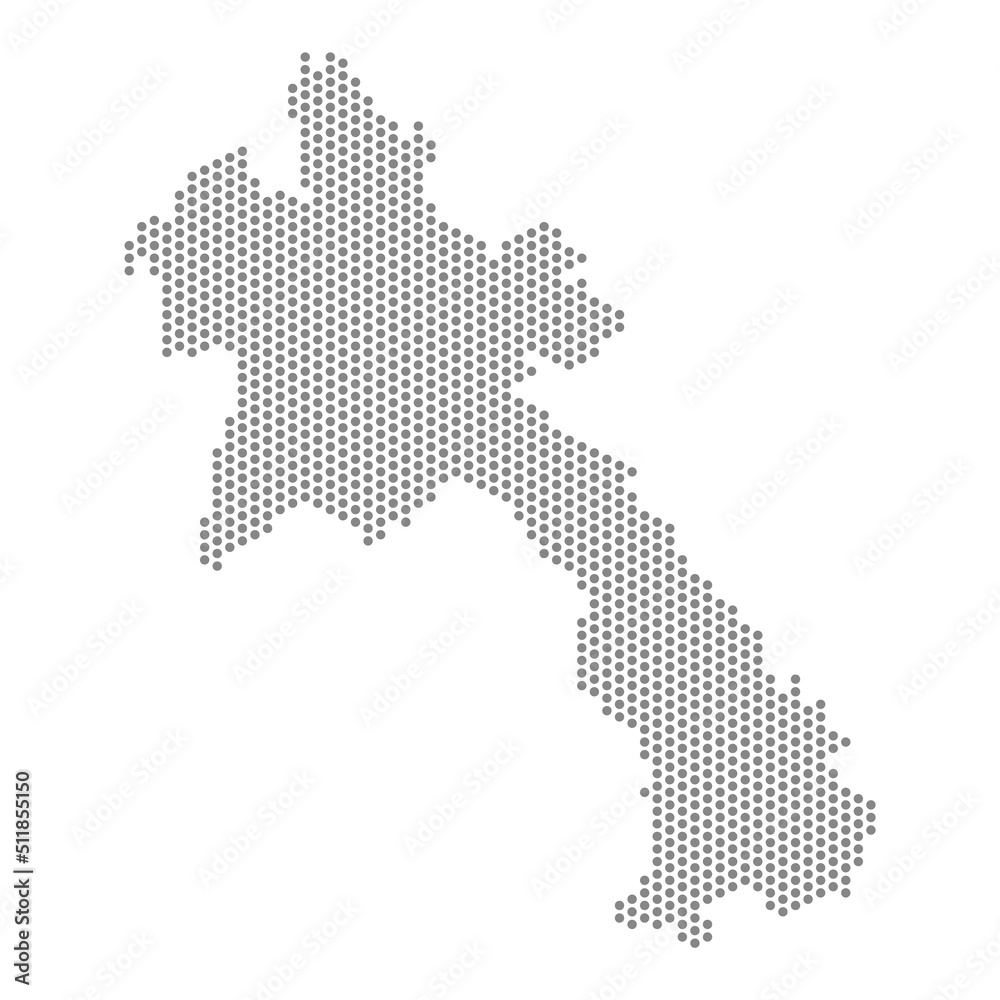 vector illustration of dotted map of Laos
